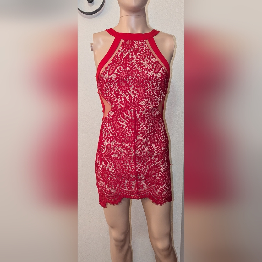 Red Lace Mini Dress